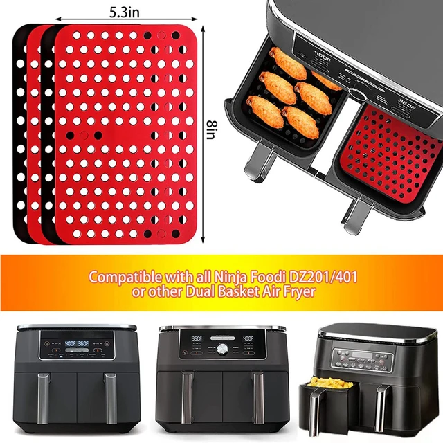 Silicone Air Fryer Liners For Ninja Air Fryer Dual, Reusable Air