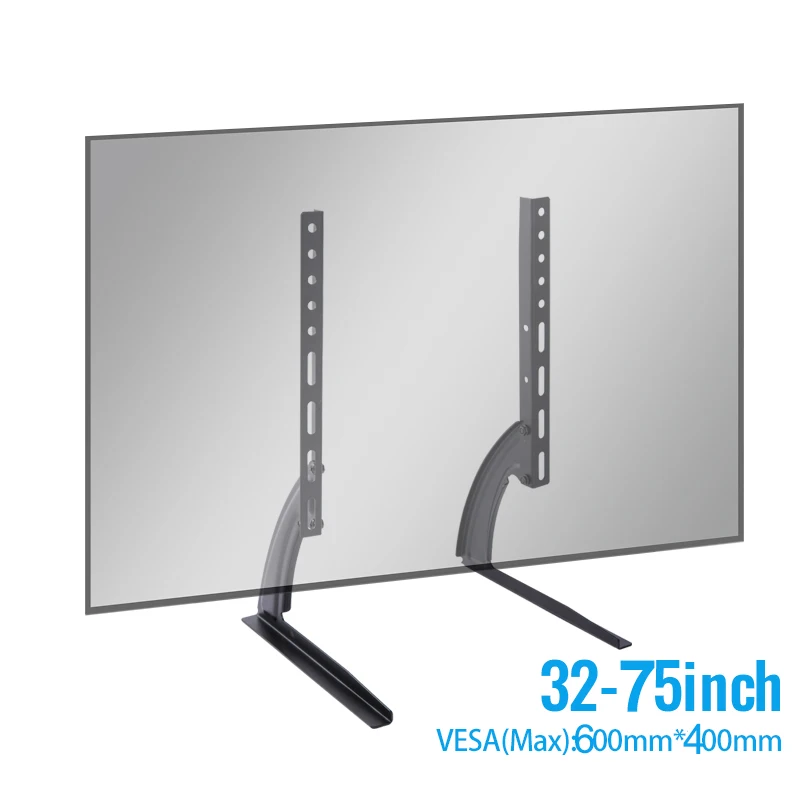 Universeller TV-Ständer, höhenverstellbar, für die meisten Fernseher bis zu 75 Zoll, max. VESA 600 x 400 mm Beinständer, hält bis zu 110 Pfund