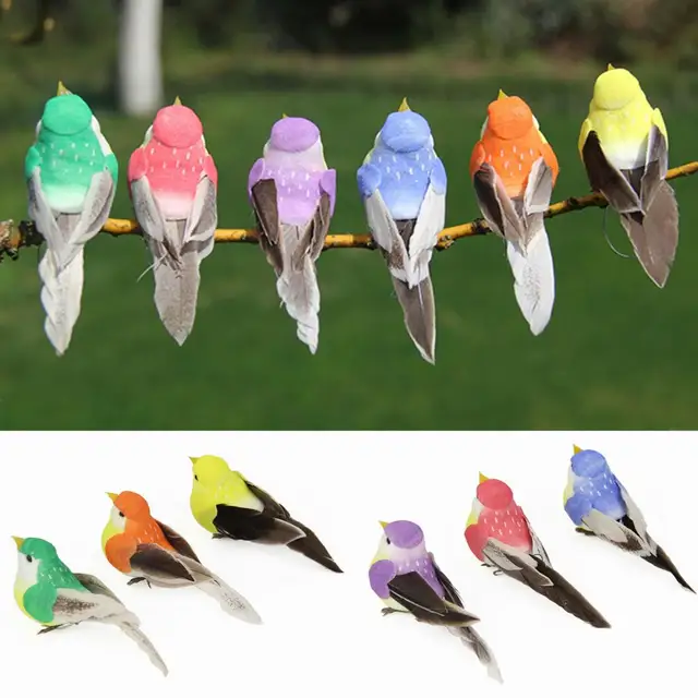 Mesterséges Madár Reális Ünnepi Otthoni Prop Élénk Színű Karácsonyi Tollas Hab Erkélyre - Image 3