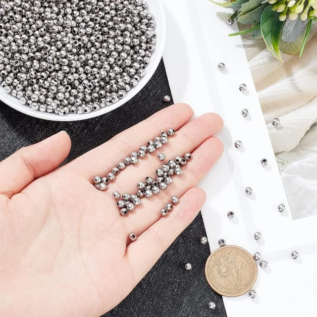 MegaPet 1000pcs 4mm Metal Spacer Beads 304 Stainless Steel...