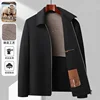 Brand Luxury 100% Wool Jacket For Men Autumn Winter Lapel Zipper Hand-Sewn Double-Sided Woolen Jackets Korean Man Clothing 3