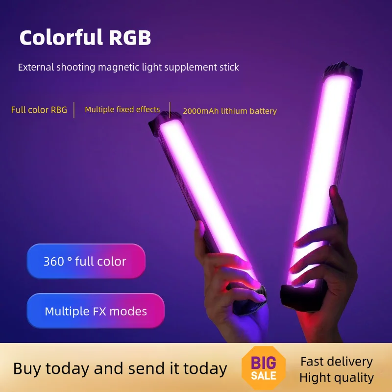 Youtube Shooting RGB lamp Vlog Selfie Portable mini Light Stick RGB Led Fill light Magnetic held led Light for