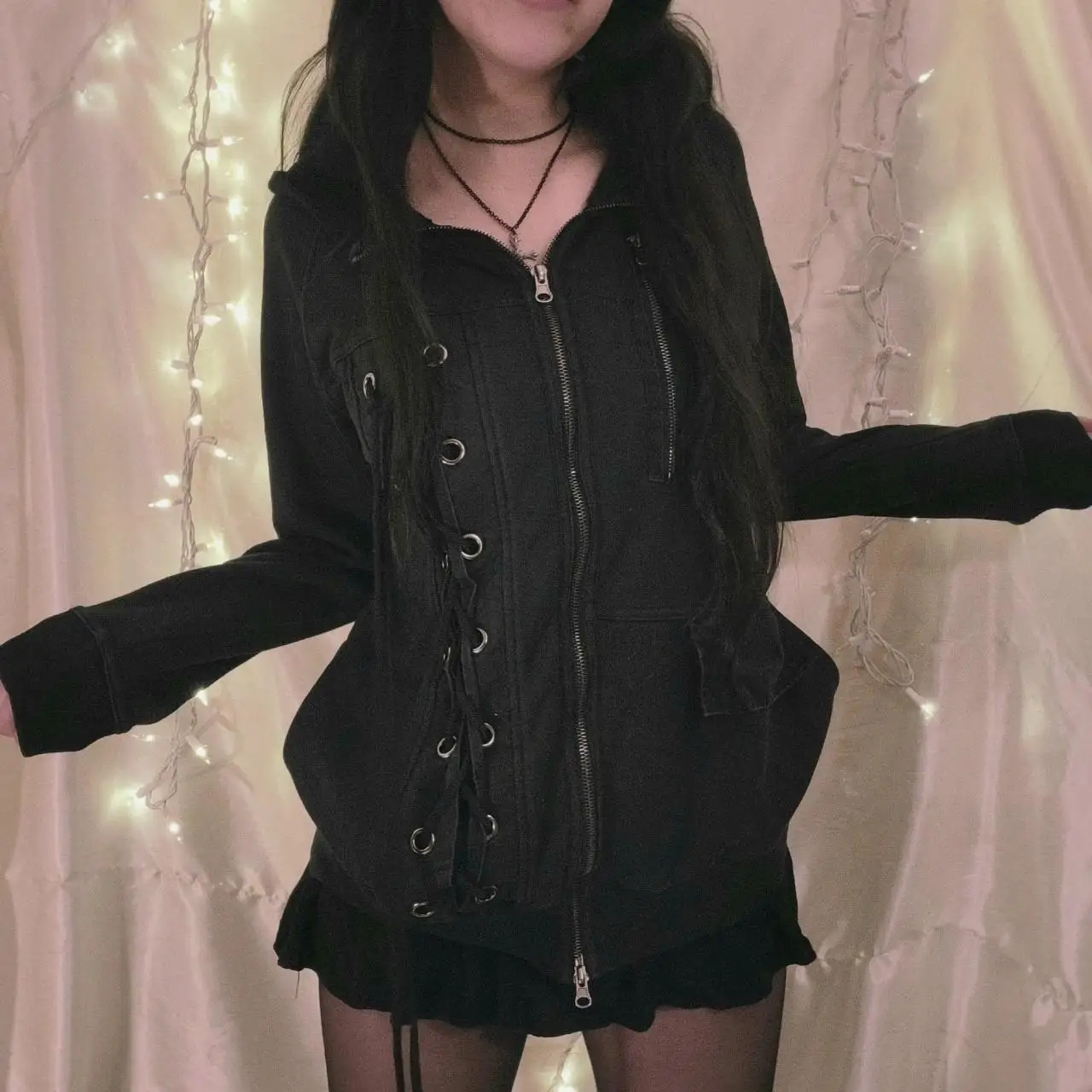 Sudadera De Manga Larga Con Capucha Y Cordón Para