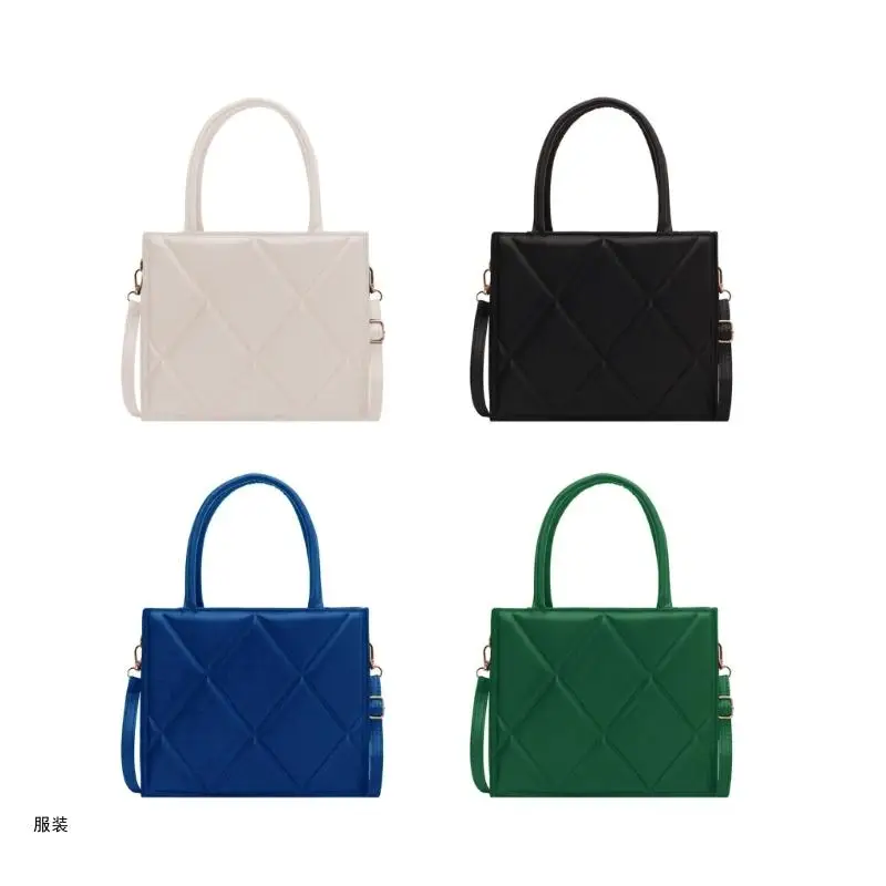 D0UD Stylish Quilted Pattern PU Tote Shoulder Bag Crossbody Bags Handbag for Women
