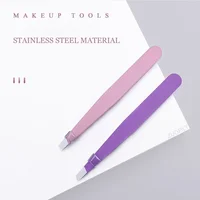 1pc Stainless Steel Eyebrow Tweezer Face Hair Removal Tweezers Colorful Makeup Eyelash Tweezer Eye Brow Clips Makeup Tools 2
