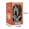 DIY Book Nook Wooden Miniature Model Kit Railway Cathedral Bookend Assembled 3D Puzzle Bookshelf Home Decor Friends Gifts 6