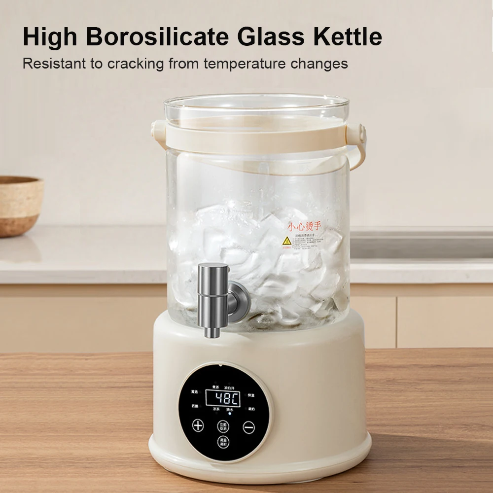 4l multi function health kettle household water boiler fruit tea flower tea keep warm high borosilicate glass with strainer 220v 4L Multi-Function Health Kettle Household Water Boiler Fruit Tea Flower Tea Keep Warm High Borosilicate Glass With Strainer 220V 5
