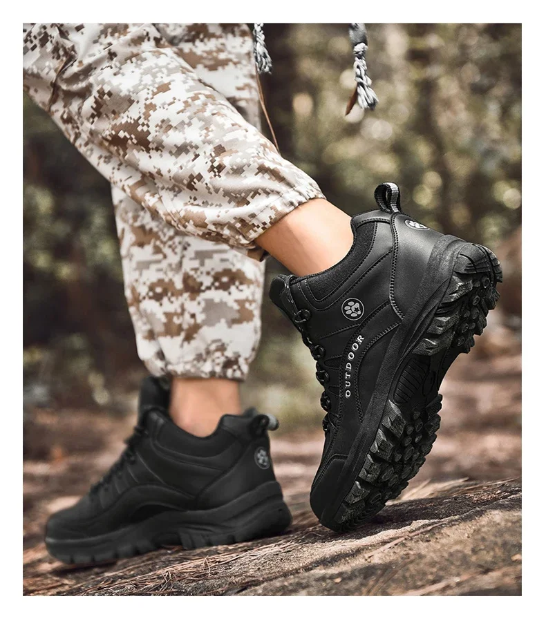 Men Tactical Boots Breathable Safety Male Anti-Slip Hunting Boot Motorcycle Army Boots Desert Climbing Hiking Shoes Size Plus