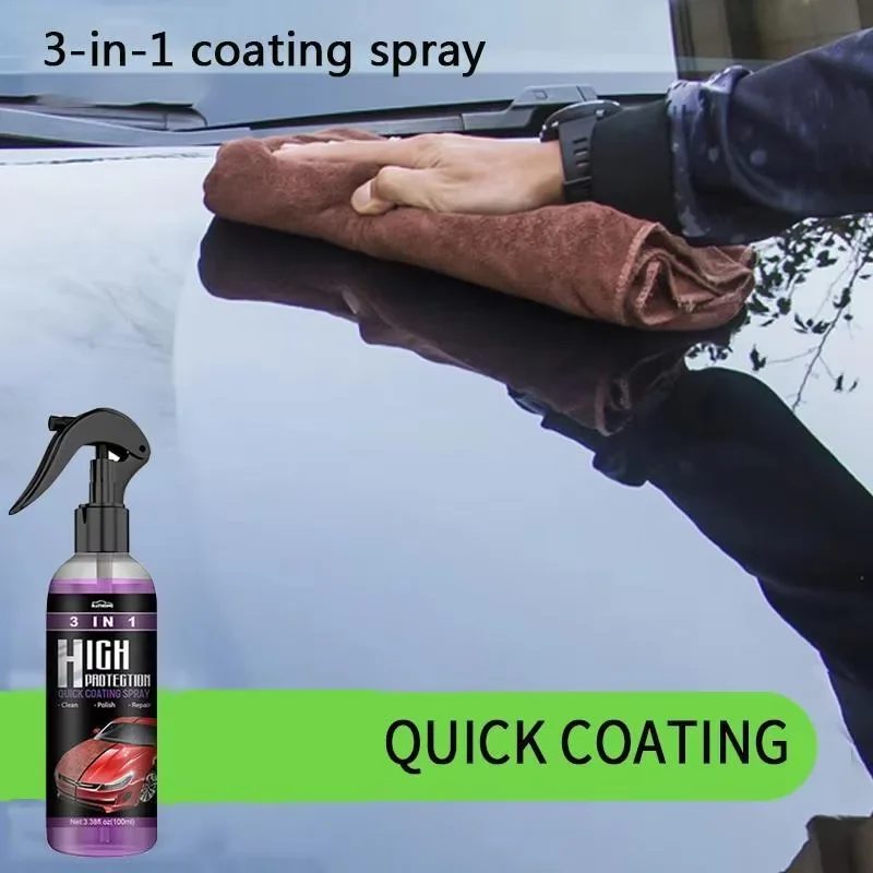 3 In 1 Car Paint Repair Quick Coating Spray High Protection Car Shield Coating Car Exterior Restorer Ceramic Spray Coating Quick