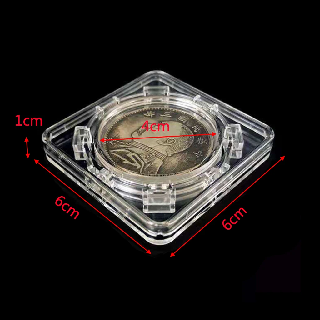 5개입 회전식 40mm 동전 디스플레이 홀더 동전 캡슐 케이스 스탠드 포함 챌린지 밀리터리 동전 정리용품