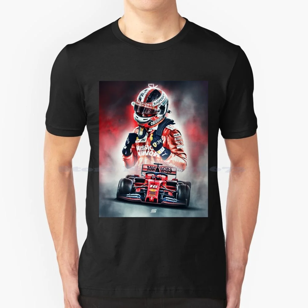 Maglietta Charles Leclerc T Shirt 100% Cotone Tee Charles Leclerc