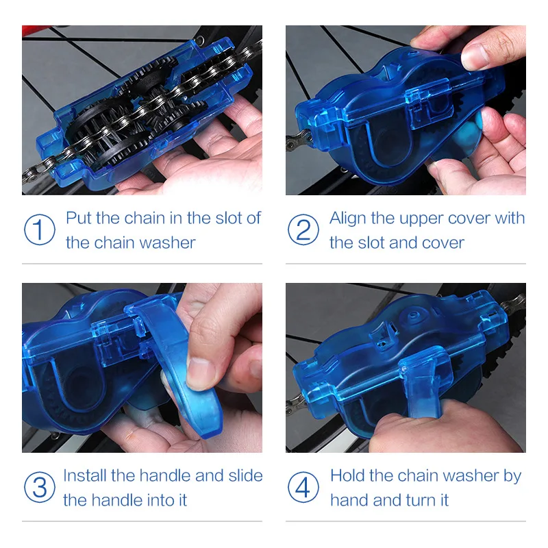 Bicycle Chain Cleaning Brush Bike Chain Washer and Scrubbing Tool Outdoor Mountain Road Cycling Maintenance Cleaning Tool