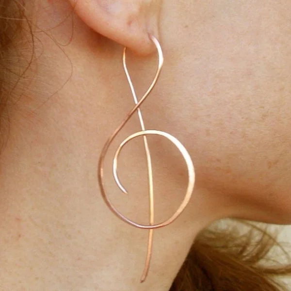 Trendy Music Symbol Earrings for women Simple Treble Clef Note earrings fashionTemperament Female hoop earrings stud earrings drop earrings dangle earrings silver jewelry crystal earrings long earrings pendant earrings
