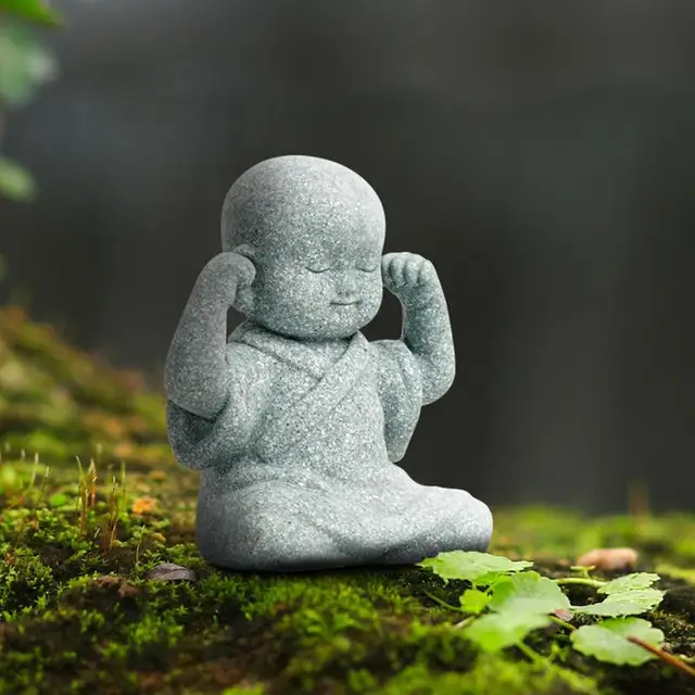 Elevate your home decor with the Mini Monk Figurine Buddha Statue - a charming and elegant ornament that brings a touch of spirituality and calmness.