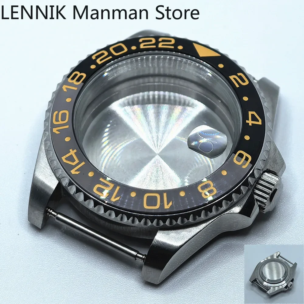 40mm Black PVD Watch Case with Transparent Back Glass