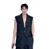 Personality Korean Fashion Design Long Suit Vest Mens Casual Long Suit Waistcoat Chic Style Sleeveless Jacket Gilet Homme 6