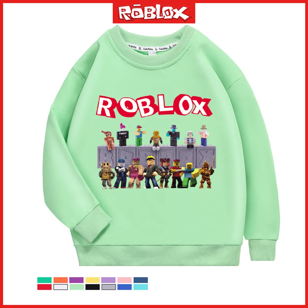 

2024 New Roblox Round Neck Fall and Winter Printing Cartoon Animation Sweater Casual Trend T-Shirt Children's Birthday Gift