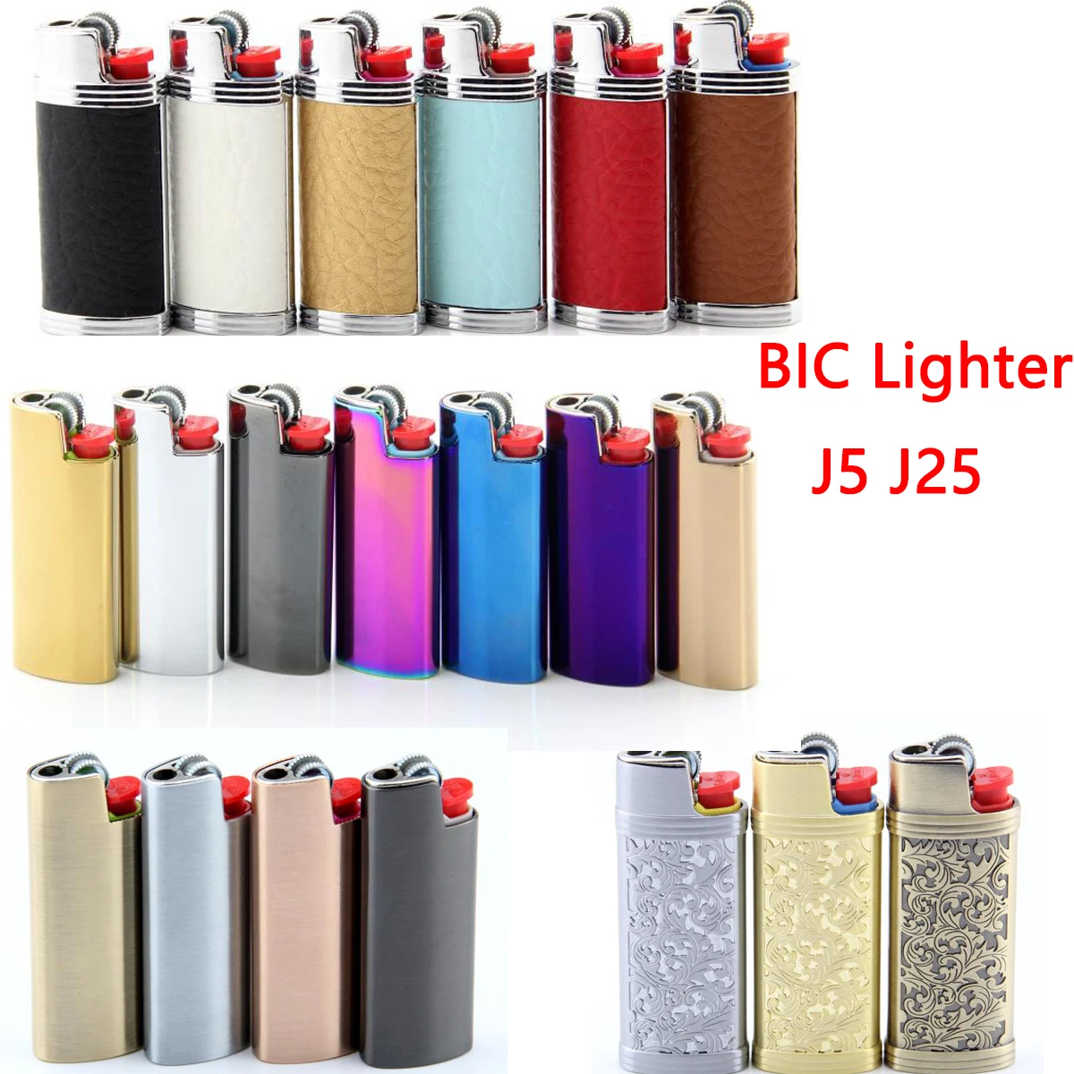 Leather Pattern Leather Disposable Lighter Case Pattern BIC