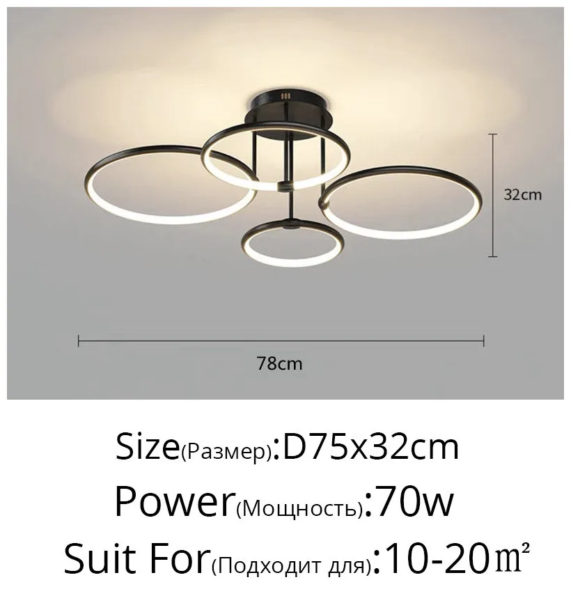 Lampadario Rotondo A LED Dimmerabile Con Telecomando | Plafoniera Moderna Bianca 78cm, 96W, Luce Calda-fredda 3000K-6500K - 2