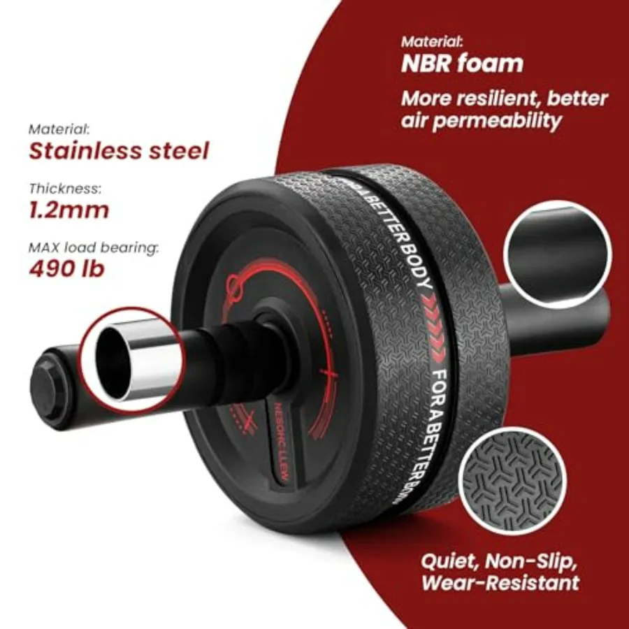 Grip Strengthener & Ab Roller Set