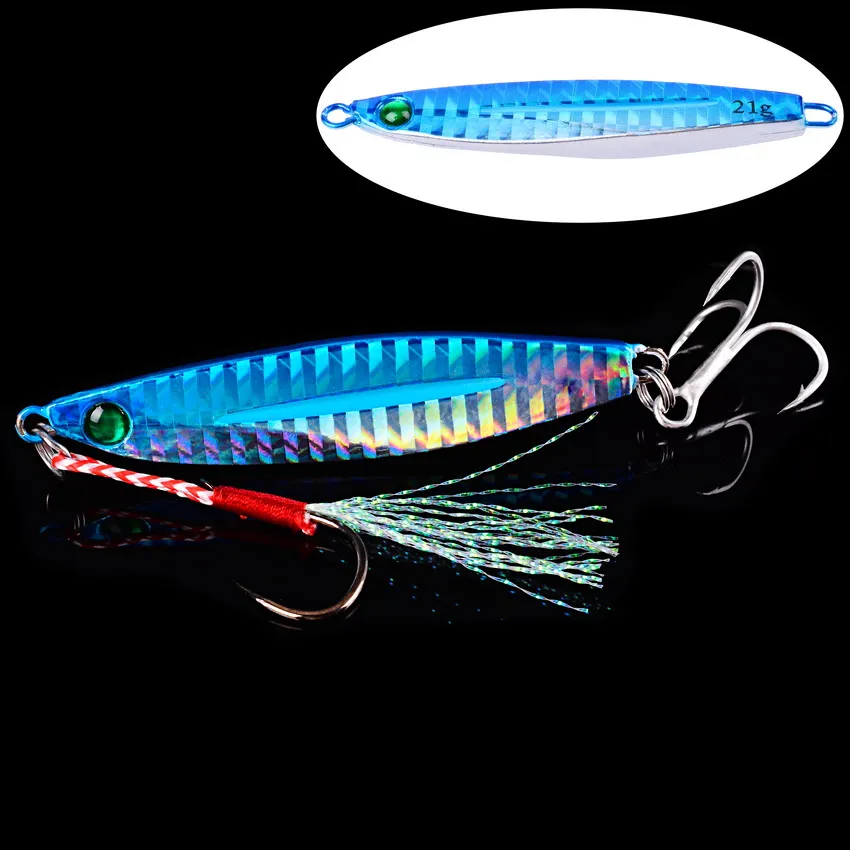 Lot De 7 Leurres De Pêche Métal – Chute Lente, Type Cuillère/sabre, Mer Et Rivière
