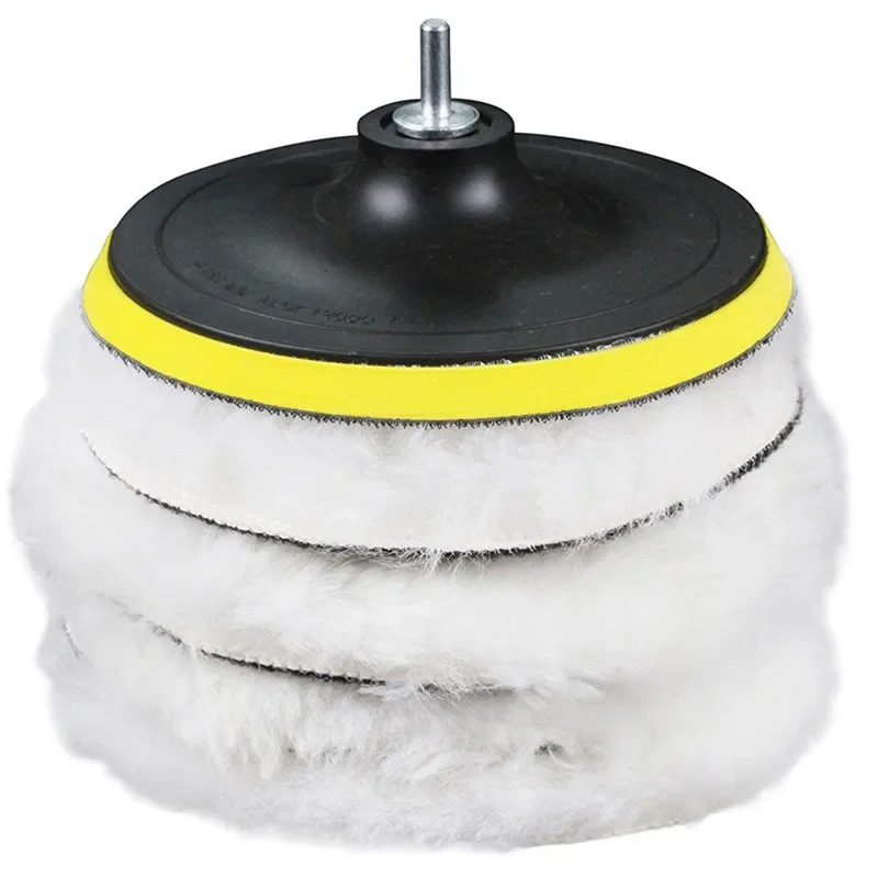 1/5Pcs 3/4/5/6/7Inches Wool Polishing Disc Waxing Polishing Buffing Car Paint Care Polisher Pads for Car Wash Auto Accessories 5