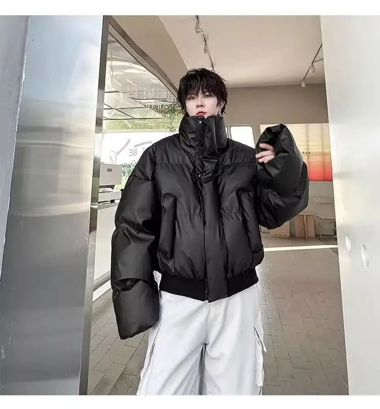 Description Picture 6 of itemFashionable Warm Personalized Short Cotton-padded Jacket Fashion Men's Loose High Street Casual Parkas Men Tops Male Clothes