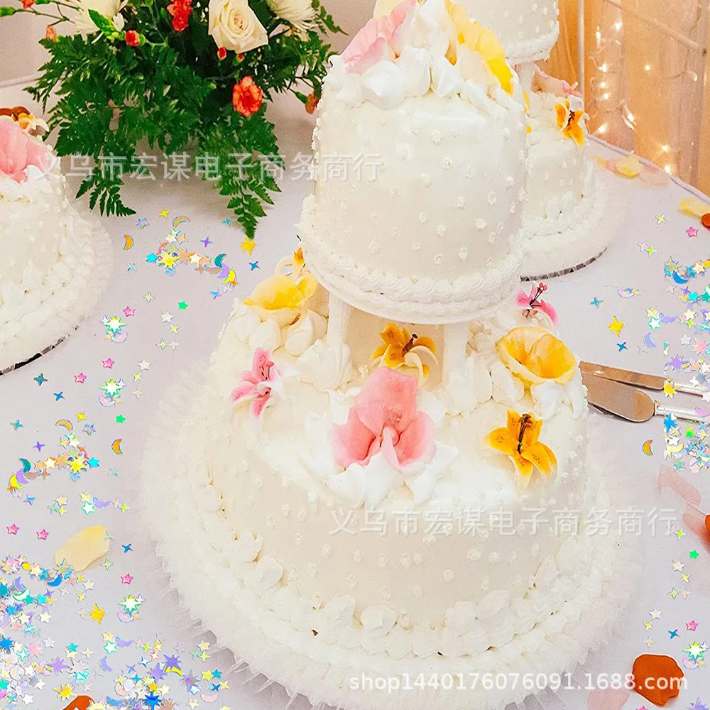 2000pcs 10mm Shiny Moon Star Confetti Glitter Metallic Acrylic Confetti for Party Wedding Table Decor Confetti Xmas DIY Decor