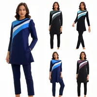 Women Modest Swimsuit Long Sleeve Burkini Full Cover Muslim Swimwear Sun Protection Bathing Suit Full Coverage