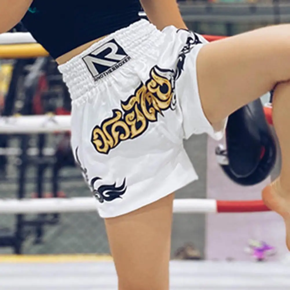 Boxing Shorts Anti-friction High Elasticity Breathable Muay Thai Cord Design Kickboxing Shorts Men Women Martial Arts mma shorts