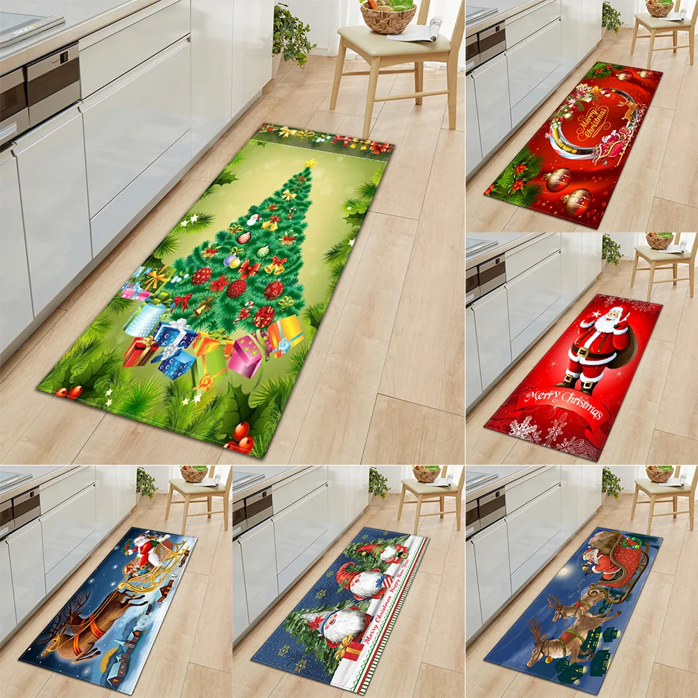 

Christmas kitchen home entrance door mat living room bedroom floor decoration carpet hallway bathroom anti-slip