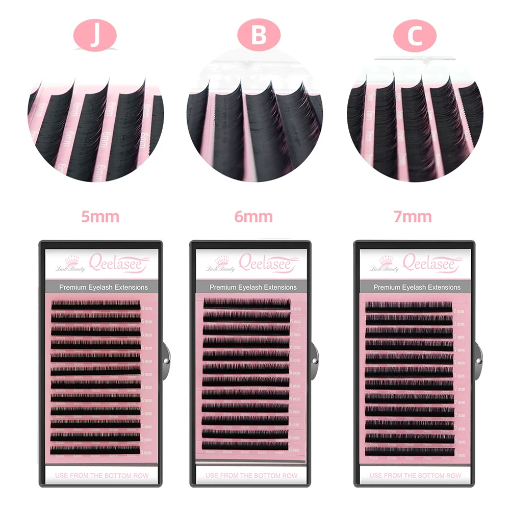 Qeelasee Bottom Volume Lashes 언더 속눈썹 연장 5/6/7mm 짧은 속눈썹 눈썹 속눈썹 메이크업 마끼야제 실리오스