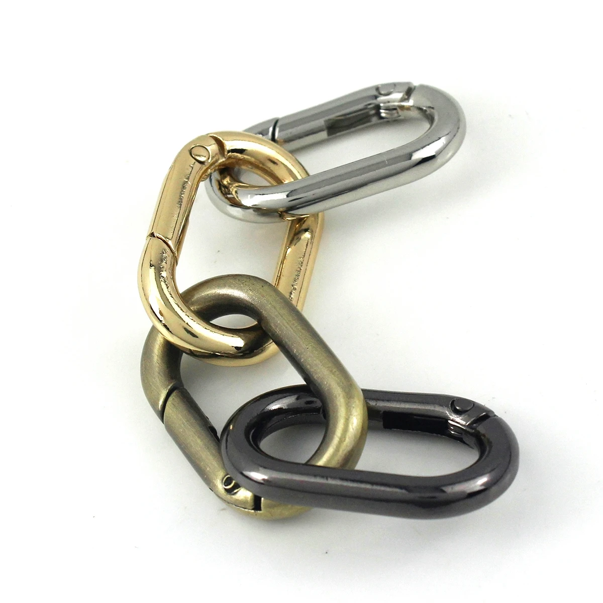 Oval Spring O Ring Openable Trigger Clasps Clip Leather Craft Bag Connect Buckle Keyring Pendant Keychain Snap Hook Carabiner