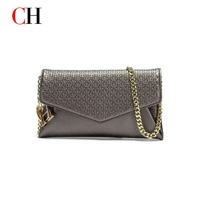 CH Vintage Letter Hardware Envelope Bag Ladies Removable Chain Shoulder Crossbody Handbag Party Evening Bag Comes With Gift Box 3