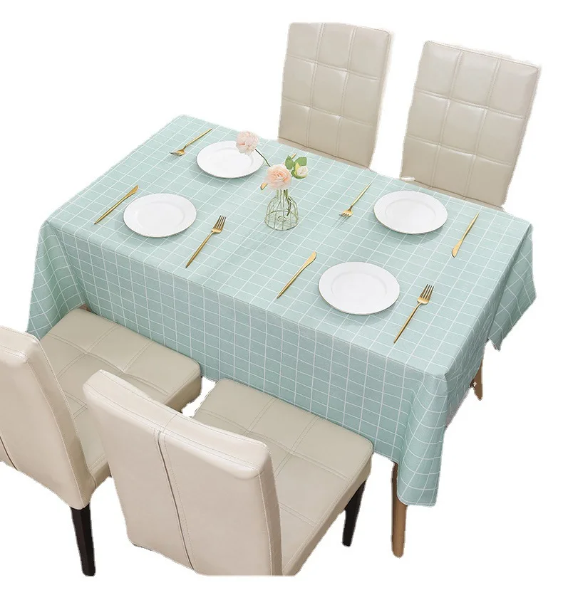 

Nordic Style Checkered Tablecloth Washless Waterproof Oil-proof and Dustproof Table Cover