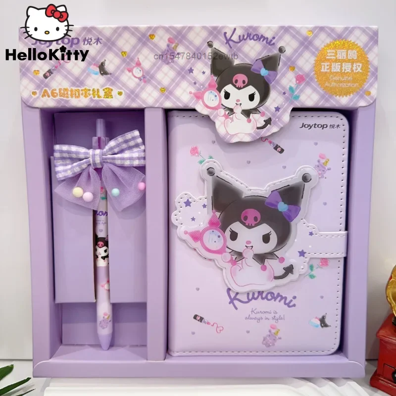 

Sanrio Cinnamoroll Kuromi Melody новый набор канцелярских принадлежностей симпатичная мультяшная магнитная пряжка блокнот подарочная коробка