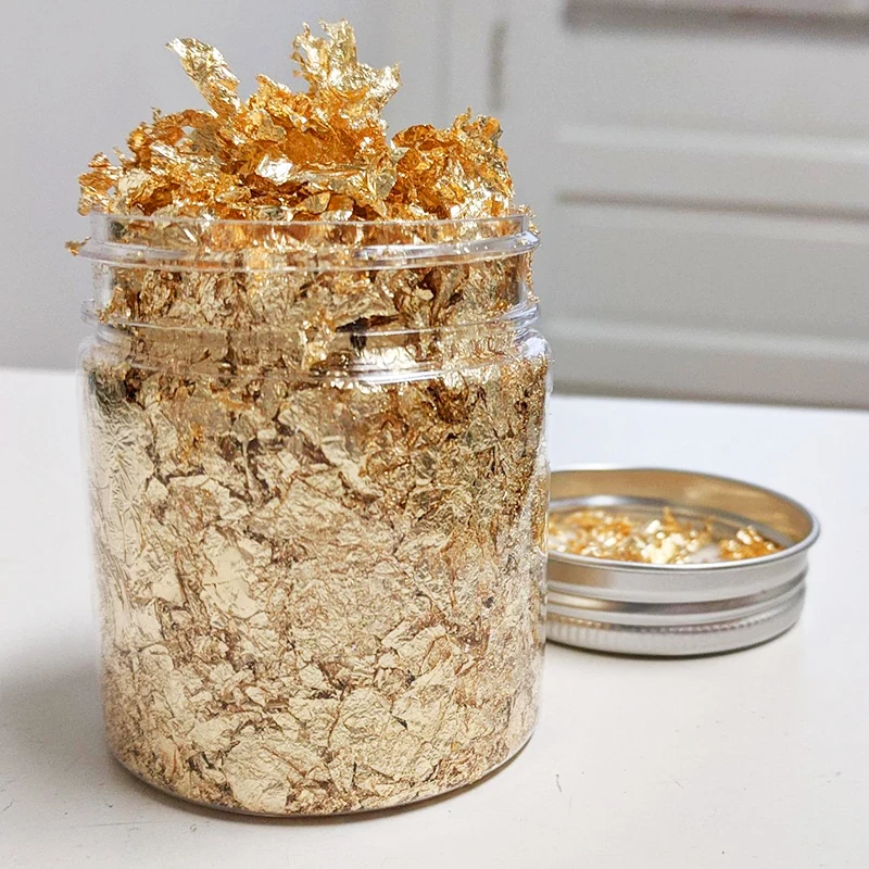 3/5g Gold Silver Bronze Foil Paper Irregular Aluminum Sticker Flakes Glitter Handmade Epoxy Resin Decor Candle Making Supplies candle making supplies