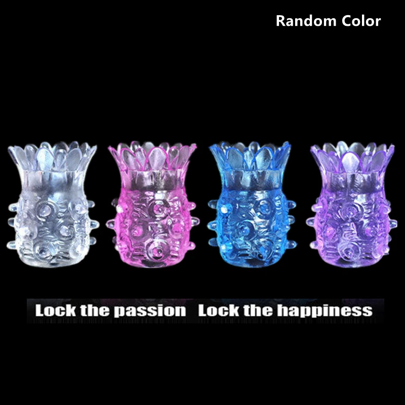 Crystal Reusable Silicone Soft Sleeve Enlargement Semen Lock Ring Ejaculation Delay Sex Toys Tools For_voghion.com