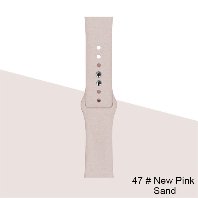 Silicone Strap For Apple Watch band 45mm 41mm 44mm 40mm 38mm 42mm Watchband Bracelet Correa For Iwatch Series 6 Se 5 4 3 7 New-pink-sand-47