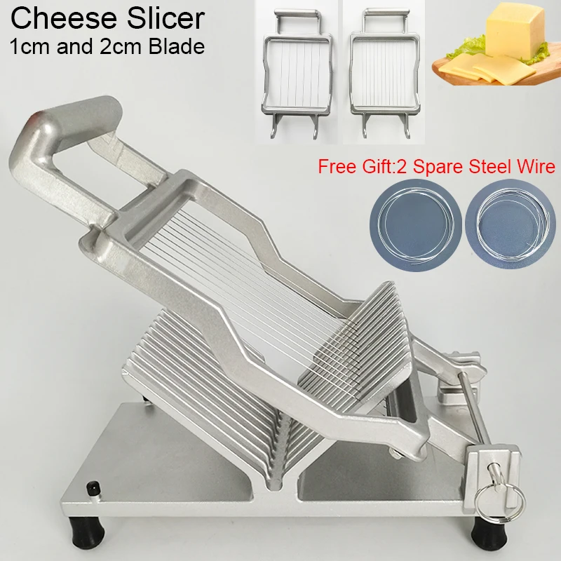 Cheese Slicer, Cheese Tools Cut Fruit Ham Kitchen Meat Slicer Egg Cutting Machine With 2 Blades 1cm/2cm