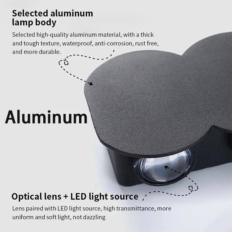 Aluminium LED Wall Light Outdoor Indoor 4W 6W 8W 10W AC85-265V Up Down White Black Modern Light For Home Garden Bedroom Corridor