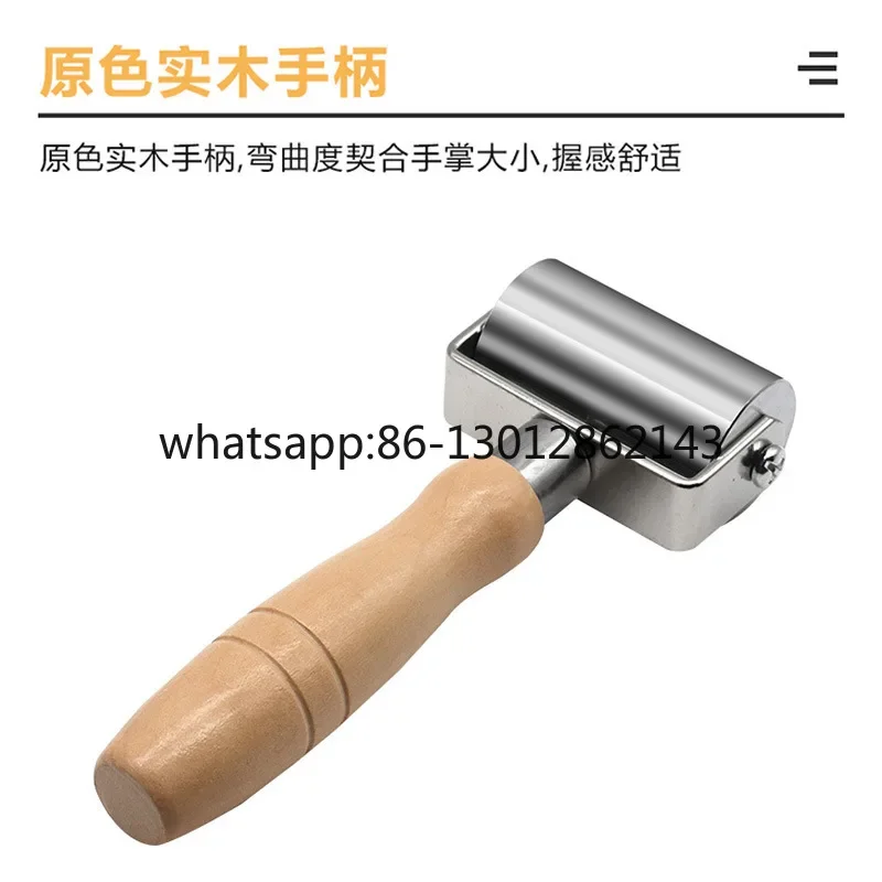 가죽 엣지 프레스 롤러 나무 손잡이 솔리드 핸드 푸시 롤러 엣지 프레스 가죽 평탄화 수제 DIY 가죽