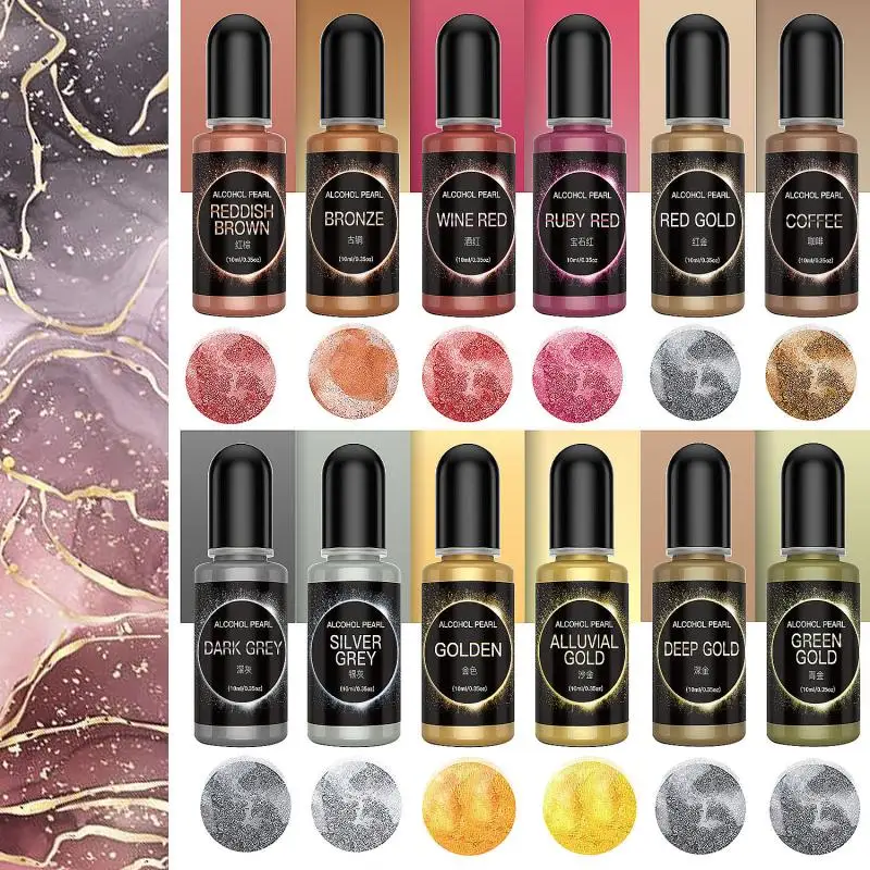Metallic Candle Color Epoxy Resin Pigment Crafts Liquid Colorant Dye Ink Diffusion Resin Jewelry Making 10ml