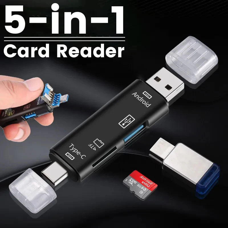 Card Reader OTG Adapter SD Card Reader 5 in 1 Multifunction Usb 2.0 Type C/Usb Memory Card Reader
