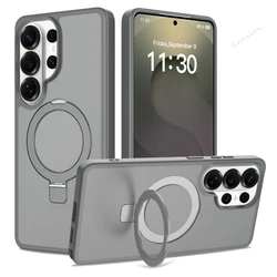 Premium Magnetic Phone Case with Magsafe and Metal Stand - Samsung S23Plus (Grey GG)