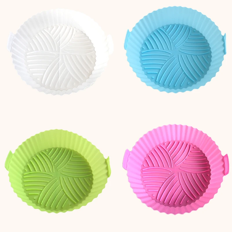 Air Fryer Mold Silicone Kitchen Baking Tools Oven Baked Chicken Pizza Fried Chicken Basket Reusable Pan Lining Accessories