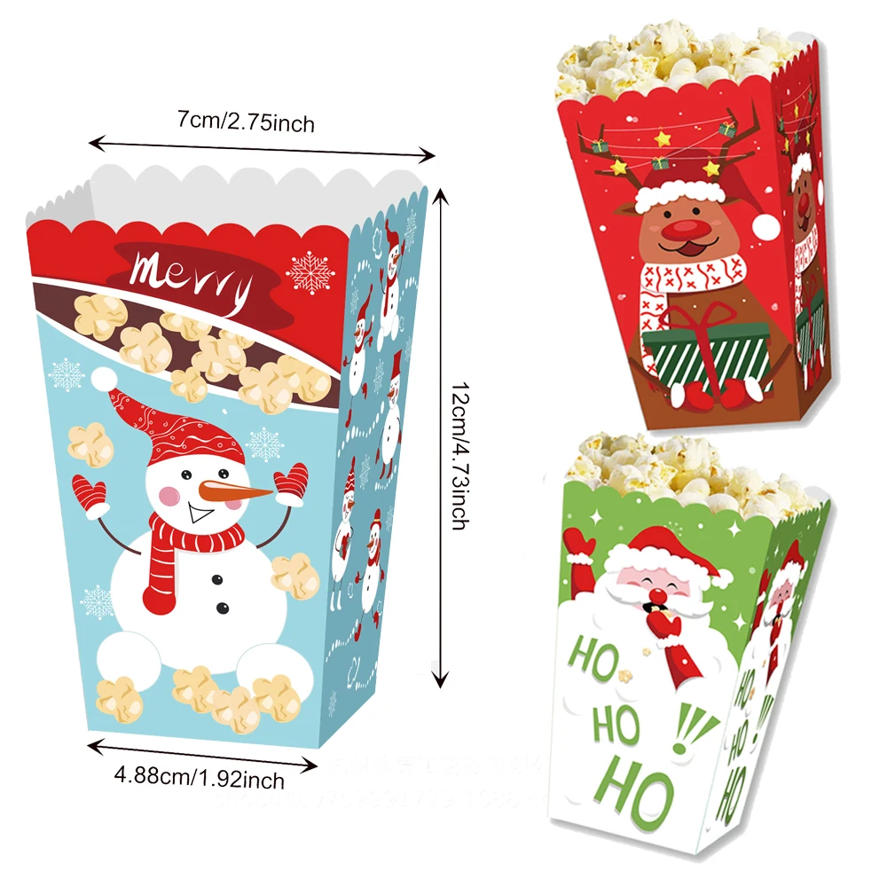 

Christmas Snowman Popcorn Boxes Candy Paper Boxes Holiday Christmas Favor Popcorn Treat Boxes Kid Christmas Party Decor Supplies