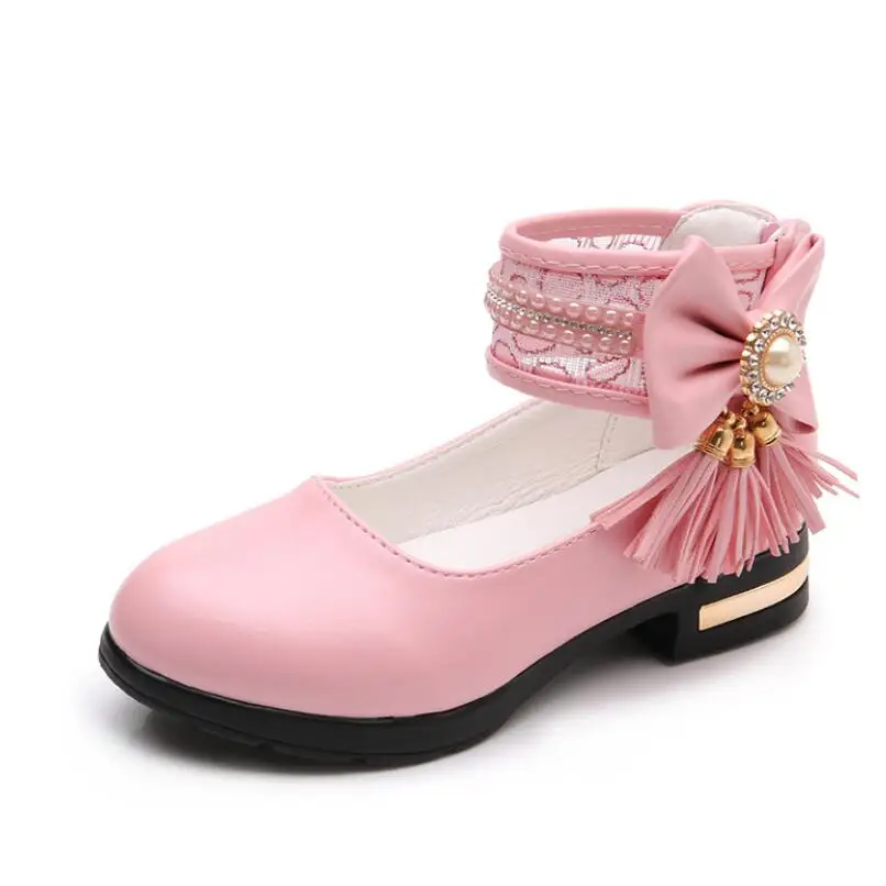 

Kids Girls Shoes Bowknot Rhinestone Leather Shoes School Girls Dress Sneakers Spring Autumn Wedding Party Dress Shoe For Girls