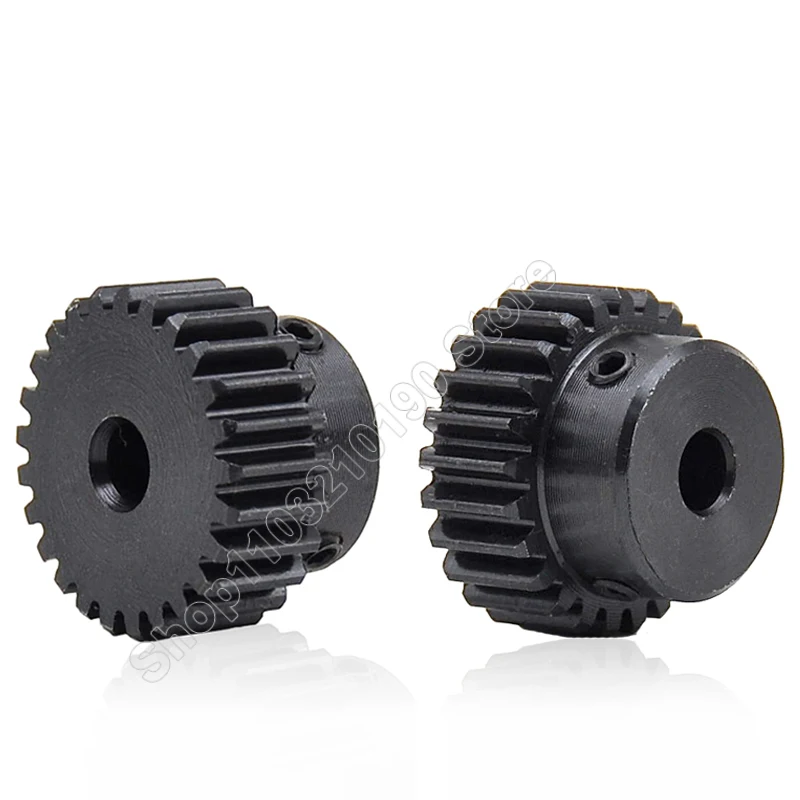 Motor Gear 1Pc 1M 15T-23T Spur Gear Pinion Bore 4/5/6/6.35/7/8/10/11/12/12.7mm Model 1 With Step Blackened Transmission Parts