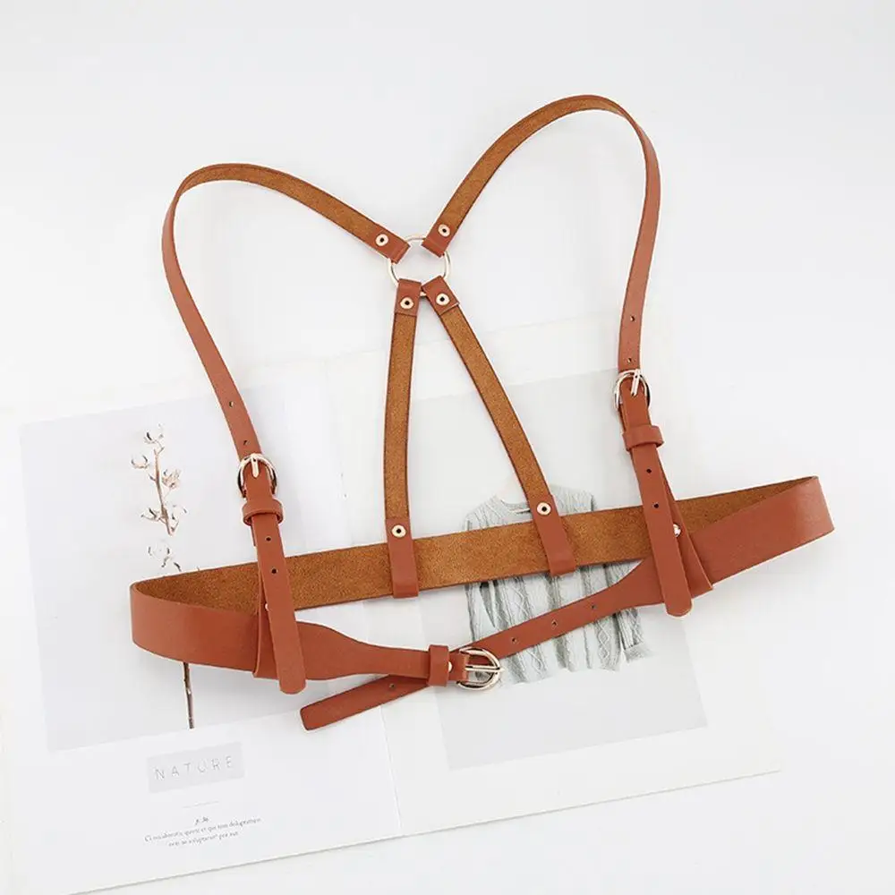 

Belt Metal Buckle Corset Female Waistband Body Bondage Suspender Belts Women Belt PU Leather Cummerbund Corset Top Belt Vest